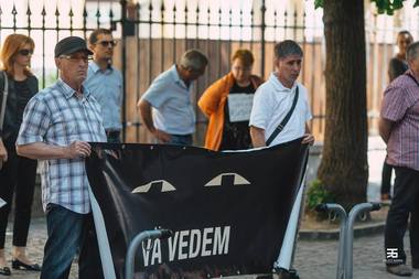 Flashomb "Vă vedem din Sibiu”, pentru a 124-a zi: Sibienii au cerut demisia premierului Viorica Dăncilă - VIDEO