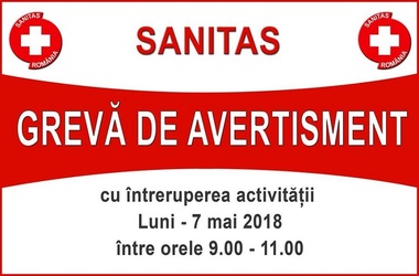 Grevă de avertisment în sănătate astăzi de la ora 9:00