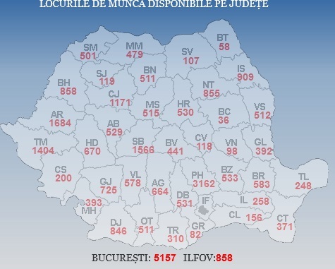 ANOFM: Peste 30.000 de locuri de muncă vacante la nivel naţional; cele mai multe sunt în Bucureşti, Prahova, Arad, Sibiu, Timiş şi Cluj