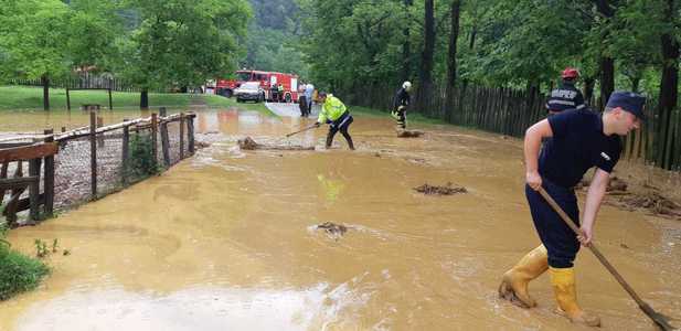 IGSU: 22 localităţi din 14 judeţe şi municipiul Bucureşti, afectate de ploile torenţiale din ultimele 24 de ore; au fost inundate zeci de locurinţe şi gospodării. FOTO/ VIDEO