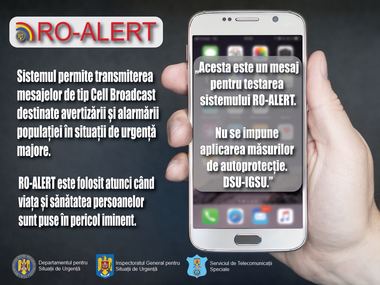 IGSU: Încep noile testări ale sistemului de avertizare a populaţiei RO-ALERT, în diferite zone din Capitală