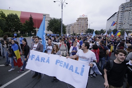 UPDATE Peste 1000 de persoane au participat la un marş de la Parcul Izvor la Piaţa Victoriei. Oamenii au scandat ”Demisia”, Analfabeta” şi ”Nu vrem să fim conduşi de hoţi”. FOTO, VIDEO