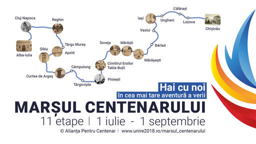 Marş al Centenarului de la Alba Iulia la Chişinău, începând de astăzi; traseul are o lungime de 1.300 de de kilometri
