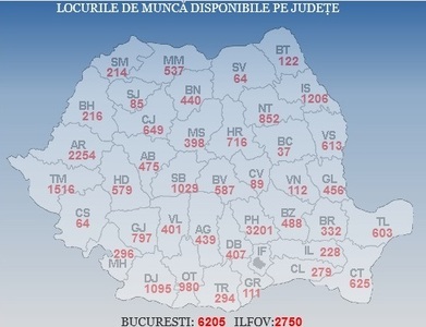ANOFM: Peste 32.500 de locuri de muncă sunt vacante la nivel naţional. Cele mai multe sunt în Bucureşti, Prahova, Ilfov, Arad şi Timiş