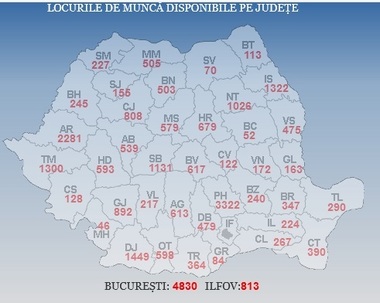 ANOFM: Peste 29.200 de locuri de muncă sunt vacante la nivel naţional