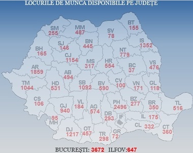 ANOFM: Aproape 25.500 de locuri de muncă sunt vacante la nivel naţional; cei mai căutaţi sunt muncitorii necalificaţi şi lucrătorii comerciali