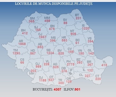ANOFM: Peste 28.500 de locuri de muncă sunt vacante la nivel naţional