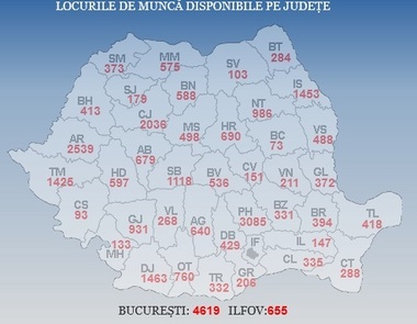 ANOFM: Aproape 31.900 de locuri de muncă sunt vacante la nivel naţional