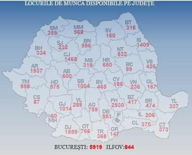 ANOFM: Peste 31.800 de locuri de muncă sunt vacante la nivel naţional