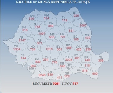 ANOFM: Aproape 34.000 de locuri de muncă sunt vacante la nivel naţional