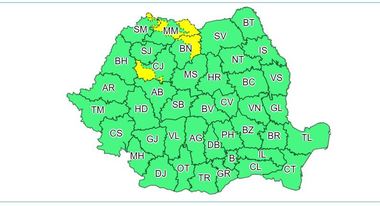 UPDATE: ANM: Precipitaţii mixte, depuneri de polei şi intensificări ale vântului, de sâmbătă dimineaţă până duminică la ora 18.00; în patru judeţe va fi cod galben/ Hidrologii au emis cod galben de inundaţii pentru zece bazine hidrografice, până luni 