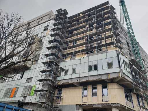Noul corp de clădire de la Spitalul de Copii din Timişoara, finalizat până la sfârşitul acestui an. Ministrul Sănătăţii promite să aloce banii necesari. FOTO