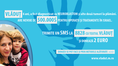 Concert caritabil “Împreună pentru Vlăduţ” la Face Club Bucharest, marţi, începând cu ora 19:30. Vlăduţ are 6 ani şi a fost diagnosticat cu  Neuroblastom grad IV cu metastaze osoase