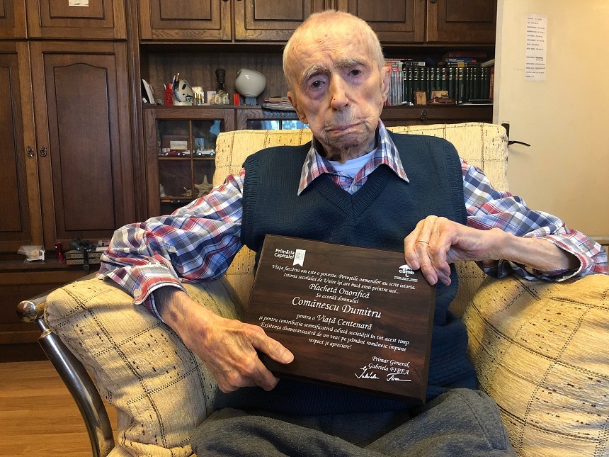 Bucureşteanul Dumitru Comânescu, în vârstă de 111 ani şi 3 luni, declarat oficial al treilea cel mai longeviv bărbat al Planetei
