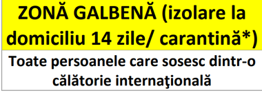 Stare de alertă: Toate persoanele care sosesc dintr-o călătorie internaţională vor fi izolate la domiciliu timp de 14 zile/ INSP a eliminat ”zonele roşii” pentru care se impunea anterior carantina instituţionalizată