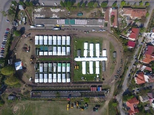 Au fost ocupate toate locurile din spitalul de campanie destinat pacienţilor cu COVID - 19, de pe Stadionul CFR din Timişoara - FOTO
