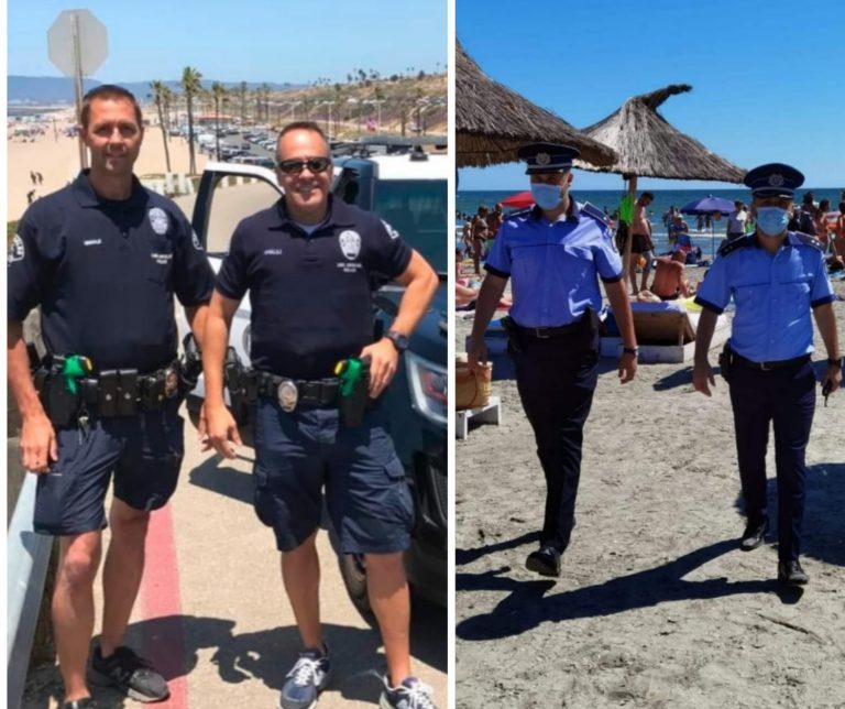 Sindicaliştii reclamă o ”bătaie de joc la adresa poliţiştilor detaşaţi pe litoral”, care patrulează pe plajă în cămaşă, pantofi şi pantaloni lungi, la 38 de grade Celsius/ Poliţiştii fac 3 ore pentru a ajunge la hotelul în care sunt cazaţi

