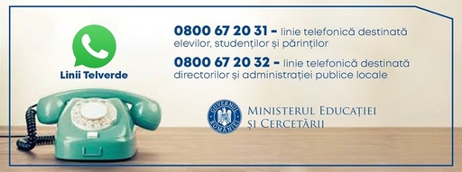 Ministerul Educaţiei instituie linii Telverde destinate informării cu privire la începerea  noului an şcolar/universitar