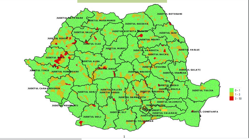 UPDATE - Ministerul Sănătăţii a anunţat incidenţa cumulată a îmbolnăvirilor - În majoritatea zonelor, elevii pot merge la şcoală; 43 de localităţi, în scenariul roşu / Cincisprezece dintre municipiile reşedinţă de judeţ, în scenariul galben - DOCUMENT