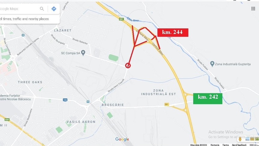 Sibiu: Legătura municipiului cu Autostrada 1, închisă de duminică seara