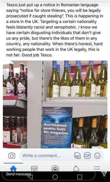 MAE, despre un "Avertisment pentru hoţii din magazine" în limba română, afişat într-un lanţ de supermarketuri din Marea Britanie: Are un puternic caracter discriminatoriu. Reprezentanţii ambasadei au solicitat îndepărtarea imediată a materialelor