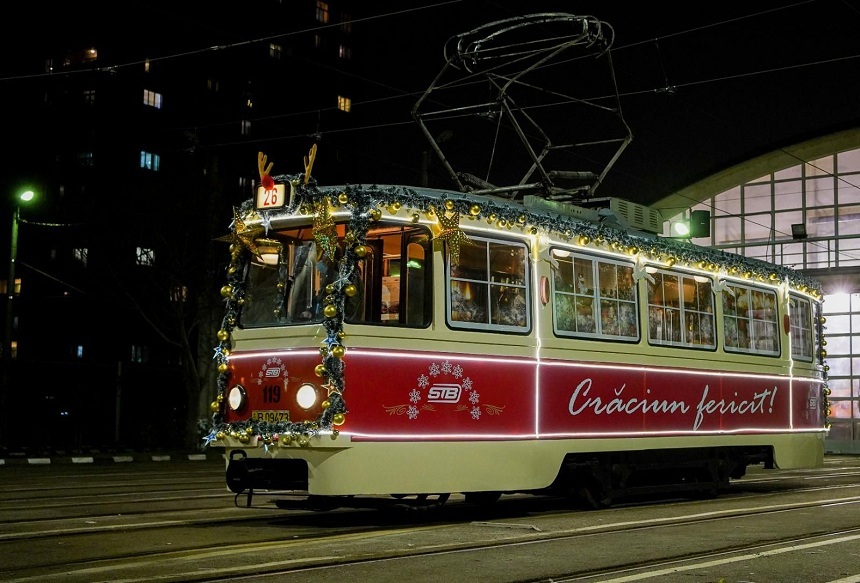 "Tramvaiul de poveste", model de epocă din parcul STB, va circula în Bucureşti de Crăciun 