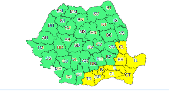 Informare meteorologică de ninsori şi intensificări ale vântului, până joi dimineaţă, inclusiv în Bucureşti
