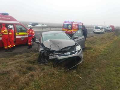 Patru răniţi, într-un accident produs pe A1 Bucureşti - Piteşti | FOTO