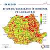 O comună din judeţul Timiş are cea mai mare acoperire vaccinală din ţară, respectiv 44,26% / În top 10 localităţi cu cea mai mare rată de vaccinare sunt câte două localităţi din judeţele Ilfov, Cluj şi Timiş / Municipiul Cluj - 40.63%