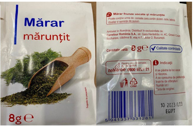 ANSVSA: Mărar mărunţit, retras de la comercializare de producător, ca urmare a depăşirii limitei maxime admise a reziduurilor de pesticide / Două sortimente de îngheţată, retrase tot de producător, din cauza suspiciunii că nu sunt conforme

