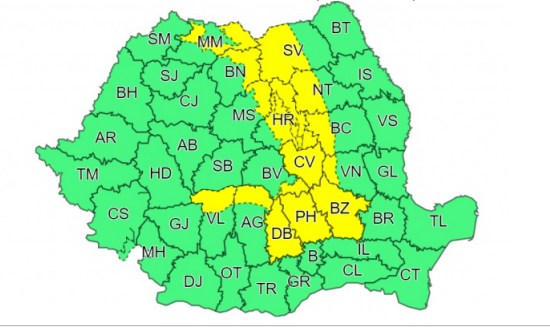 Disconfortul termic continuă în sud-vestul şi sudul ţării, unde temperaturile depăşesc 38 de grade / Cod galben de instabilitate atmosferică în zona montană şi în nordul Munteniei

