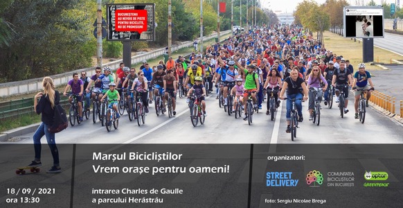 Protest al bicicliştilor din Capitală, sub sloganul ”Vrem oraşe pentru oameni” / Marş de două ore prin locuri cheie ale oraşului / Posibile restricţii de trafic