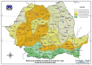 Meteorologii anunţă secetă pedologică puternică şi extremă pe suprafeţe mari din mai multe zone ale ţării