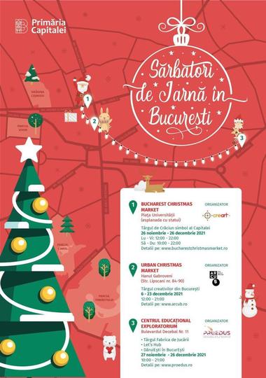 Primăria Capitalei: Iluminatul festiv se va aprinde vineri seara. Vor fi organizate trei evenimente dedicate Crăciunului în Piaţa Universităţii, Centrul Vechi şi bulevardul Decebal