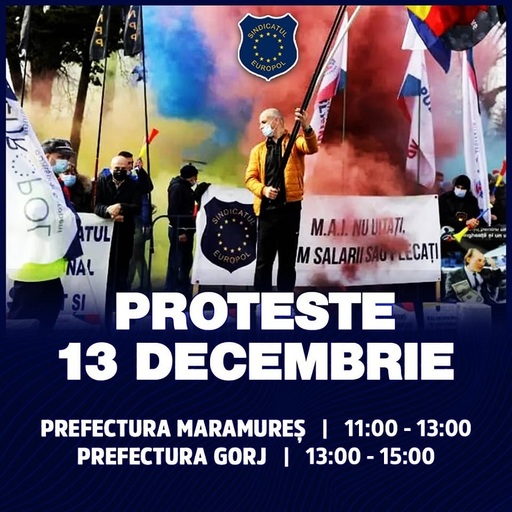 Sindicaliştii din Poliţie încep de luni protestele în faţa prefecturilor / Calendarul acţiunilor