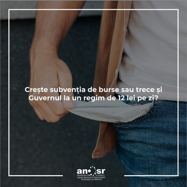ANOSR: Guvernul să crească subvenţia pentru burse sau să mănânce ei cu 12 lei pe zi