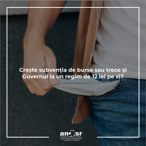 ANOSR: Guvernul să crească subvenţia pentru burse sau să mănânce ei cu 12 lei pe zi