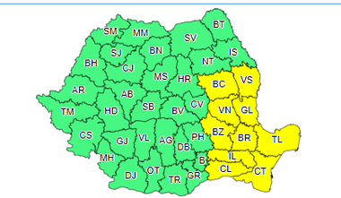 Vreme deosebit de rece, geroasă noaptea şi dimineaţa, până joi după-amiază / Minimele vor ajunge şi la minus 18 grade / Cod galben de vânt puternic în zece judeţe, până marţi seară  
