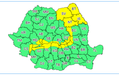 Meteorologii anunţă vânt puternic, cu rafale ce pot depăşi 55 de kilometri la oră, până sâmbătă seară / În unele zone va apărea polei / Cod galben în 18 judeţe, cu rafale de 110 kilometri la oră 