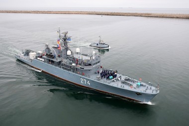 Avertizarea privind existenţa minelor în Marea Neagră - Intensificări ale măsurilor de supraveghere a spaţiului maritim al României / Puitorul de mine ”Viceamiral Constantin Bălescu", verificări, fără a fi descoperite mine în aria de patrulare  
