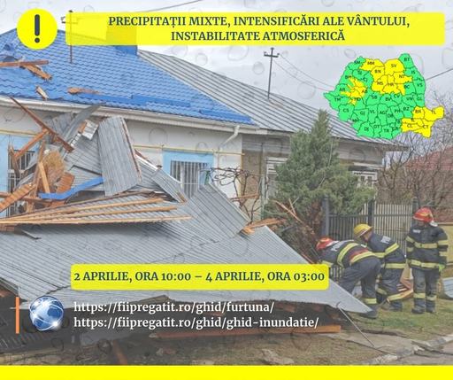 Pompierii au intervenit pentru îndepărtarea a 37 de copaci şi stâlpi electricitate căzuţi în urma evenimentelor meteo nefavorabile. Au fost afectate şapte case, şapte autoturisme şi două anexe gospodăreşti 
