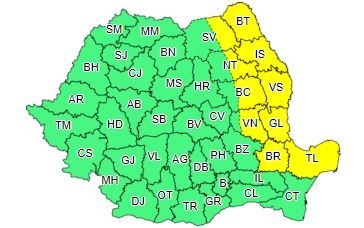 Meteorologii anunţă temperaturi minime negative şi brumă, până joi dimineaţă/ Cod galben de vânt puternic, miercuri, în zece judeţe din Moldova, nordul Dobrogei şi nord-estul Munteniei