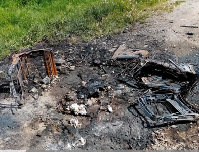 Garda de Mediu: Amendă şi dosar penal pentru incendierea rablelor în municipiul Topliţa  