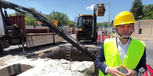 Nicuşor Dan, vizită la şantierul Termoenergetica de la intersecţia Calea 13 Septembrie şi Bd. Libertăţii: Termenul estimat pentru finalizarea lucrărilor este 1 iunie