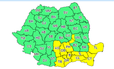 Meteorologii anunţă ploi torenţiale, vijelii şi grindină, până miercuri dimineaţă, în Bucureşti şi în 11 judeţe / Este vizat întreg litoralul, dar şi zone montane din mai multe judeţe  