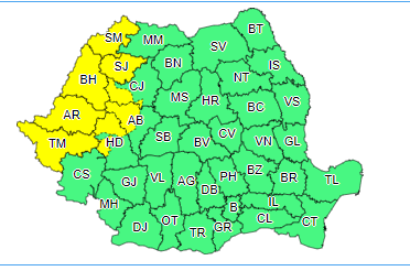 Cod galben de instabilitate atmosferică în nord-vestul ţării şi în zona Munţilor Apuseni, până vineri dimineaţă / Furtună şi în Bucureşti/ De vineri, instabilitatea va cuprinde întreaga ţară