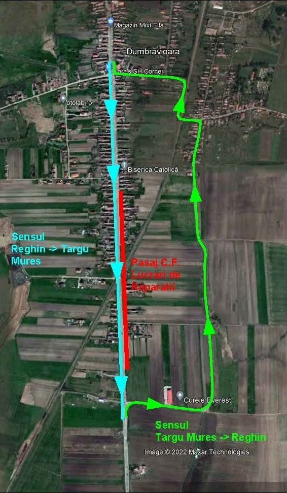 Restricţii de trafic pe DN 15, în judeţul Mureş, din cauza lucrărilor la pasajul de la Dumbrăvioara