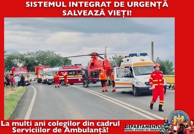 MS, mesaj de Ziua Ambulanţei: Peste 90% din intervenţiile medicale de urgenţă prespitaliceşti la nivel naţional sunt furnizate de SABIF/SAJ-uri/ Arafat: Vor fi achiziţionate 1.200 de ambulanţe, mare parte destinate Serviciilor Publice de Ambulanţă