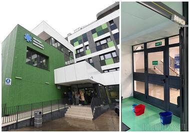 Unitatea de Primiri Urgenţe a Spitalului Judeţean Oradea, inaugurată în urmă cu mai puţin de doi ani, inundată în urma furtunii 