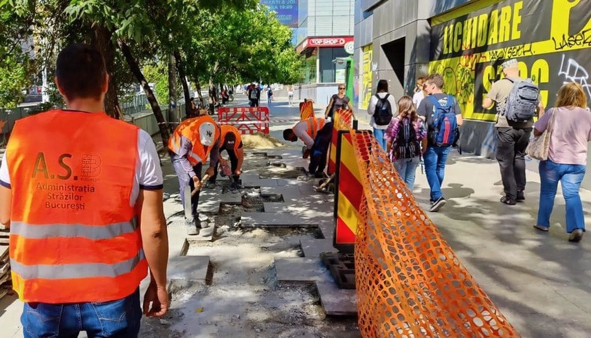 Nicuşor Dan anunţă că au loc lucrări de reparaţii la trotuarele aferente bulevardului I.C. Brătianu / Administraţia Străzilor Bucureşti va repara, în total, aproximativ 60 de trotuare